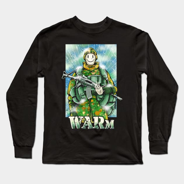 Warm - Funny Soldier Long Sleeve T-Shirt by FlitStudio